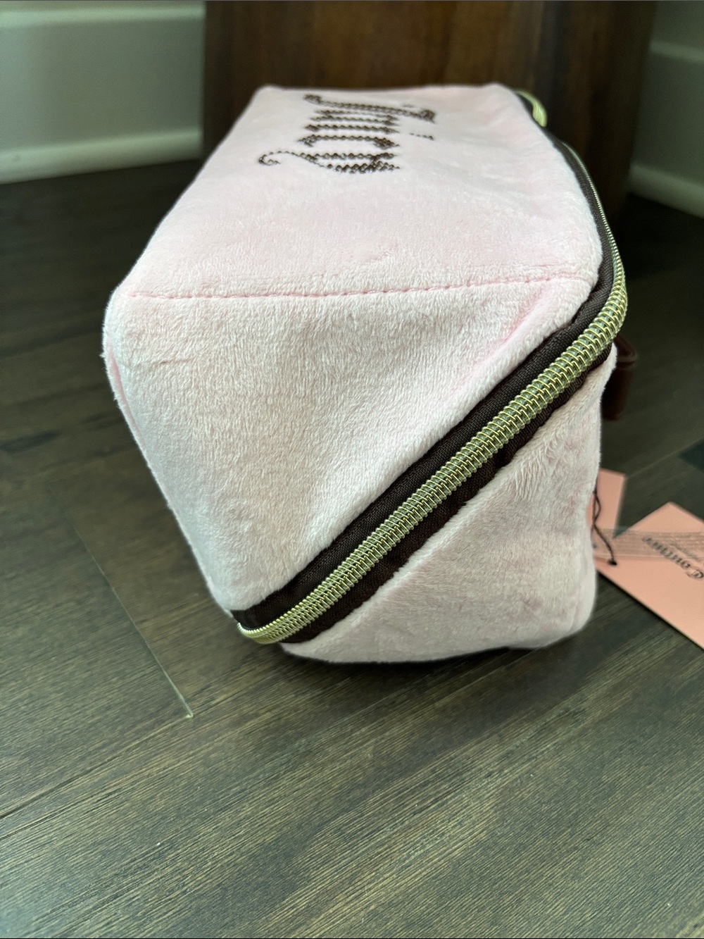 juicy Couture  Train Case,handle & zipper top,velvet feel,Juicy Rhinestone Logo - Picture 9 of 10